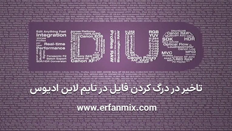 تصویر تاخیر درگ کردن فایل در تایم لاین ادیوس 